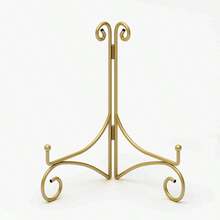 Plate Display Stands With Hinged Folding Design 8 Inch Picture Frame Stand For Tables Decorative Easels For Plates Photos Cards And Books 8 Gold - 金色 - 查看 1