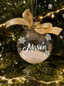 1pc Customized Personalized Christmas Ball, Personalized Christmas Tree Decoration, Christmas Party Wedding Guest Gift, Holiday Gift, Customized Christmas Ornament - Multicolor - View 14