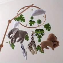 手工制作的绵羊、星星和月亮造型婴儿床铃，婴儿床挂饰，可爱动物造型玩具，益智玩具，提升手眼协调能力，预防近视，婴儿房装饰，多种颜色可选，新生儿摇铃玩具，亲子互动最佳礼物，生日、圣诞节礼物 - 彩色 - 查看 5