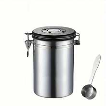 YingBei Farida Bio 304 Stainless Steel Airtight Coffee Canister With Date Tracker, Scoop And Degassing Valve, Coffee Bean Storage Jar For Office, Pantry - Multicolor - View 11