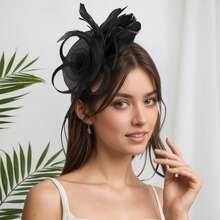 1 peça de fascinator com penas, tiara feminina para chá da tarde, coquetel, casamento, noiva, presilha para cabelo, presente para mulheres e meninas, aniversário, Dia das Mães, chapéus para o Kentucky Derby, presentes, acessórios de cabelo, noite de gala - Multicolorido - Ver 9