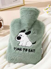 1pc绿色卡通热水袋充水加厚防爆暖水袋注水热敷学生暖胃暖床暖脚暖手宝 - 彩色 - 查看 5