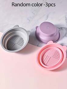 3/1pc Foldable Silicone Makeup Brush Cleaning Bowl, Portable Cleaning Tool, Silicone Cleaning Mat, Cosmetic Storage Box, Spa Tool, Professional Cleaning Set, Silicone Folding Cleaning Bowl, Makeup Tool Cleaning Bowl, Puff Beauty Tool, Cleaning Board Makeup Brush, Face Mask Bowl, Dorm Cleaning Drying Rack