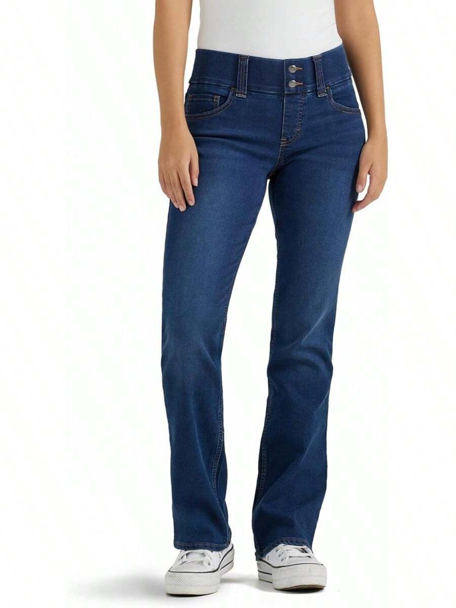 Riders By Indigo Womens Pull On Waist Smoother Bootcut Jeans, Dark Wash, 18 UShalloween - 1 - View 1