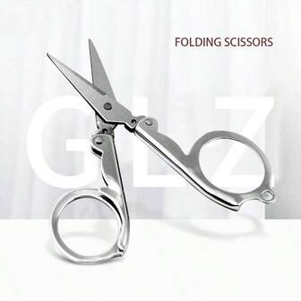 1 st bärbar hopfällbar sax, lämplig för hem, kontor, resor, utomhuscamping, fiske, mini kompakt hopfällbar sax