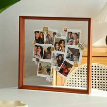 1个木质双面相框 - 可放置于桌面或悬挂于墙面，配有亚克力面板，适合放置照片和植物标本 - 天然木材和胡桃木贴面，简约装饰 - 节日礼物、毕业纪念品、书架装饰、秋季家居点缀、送给她的生日礼物 - 彩色 - 查看 5