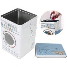 Caja de Metal para Polvo de Lavandera, Contenedor de Almacenamiento de Polvo para Detergente para Ropa, Caja de Metal, Recipiente de Detergente para Ropa de Metal de Gran - inicial - Ver 5
