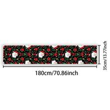 AFYPRTY 1pc Christmas Table Runner Christmas Party Decoration Table Runner Merry Christmas Tablecloth Polyester Cloth Party Table Runner Christmas Gift Dining Table Decorative Tablecloth Suitable For Christmas Party New Year Decoration - Black - View 3