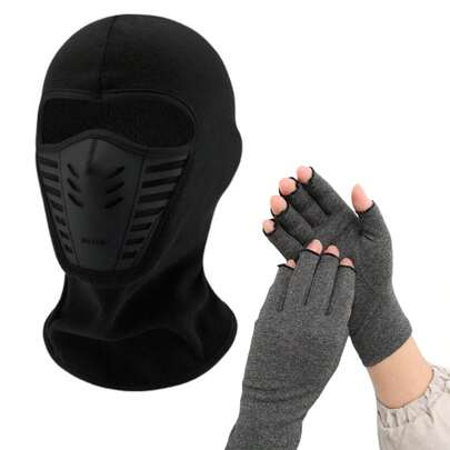 Winter Thermal Ski Boots, Polar Lining, Windproof, Ski Mask For Men And Women