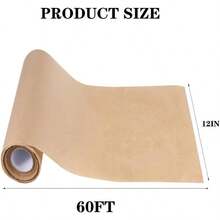 Rollo de papel de carnicero marrn para ahumar carne, sin encerar, 12x 60 pies, papel de envoltura de melocotn para ahumar carne, pechuga, cangrejo de ro o camino de mesa - marrón 60 pies - Ver 3