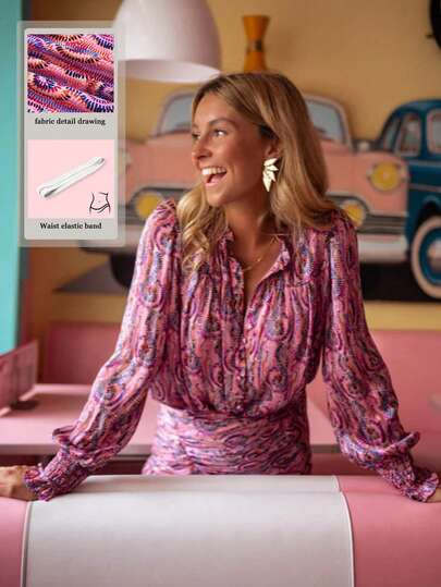 Women's French Casual Vacation Fall Women Clothes With Lapel, Long Sleeves, Waist Bag, Buttocks, Birthday Outfits For Women Wedding Guest Dress Women Tea Party Dress Music Festival Valentine's Day New Year Costumes Old Money Style Women Women Dress