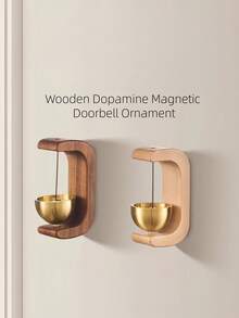 2个磁性木质门铃风铃，日式疗愈风铃，装饰性强，声音洪亮，家居装饰，配有磁性木质门铃挂钩和创意黄铜铃铛，适用于家门口、冰箱、卧室、门廊、花园、餐厅、房车和商店入口，乔迁新居礼物。圣诞装饰铃铛。 - 彩色 - 查看 12