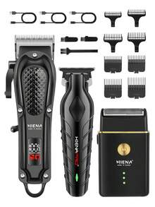 HIENA HIENA Men's 3pcs Beauty Set, Beard Trimming Tools, Electric Hair Cutting And Styling Tools. Hairstyle Design, Beard Grooming Tools, And Sideburns Trimming. Exquisite Packaging, Holiday Mood Gift