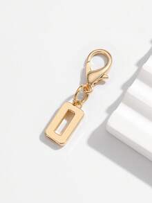 1pc Fashionable Minimalist 26 Small English Letter Shape Smooth Metal Keychain, Suitable For Women Car Key, Bag Decoration And Gift Christmas - Gold - View 20