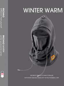 1 peça de chapéu quente de inverno, gorro de esqui tático unissex, boné de lã com capuz, gorro de ciclismo, caminhadas ao ar livre, esqui, montanhismo, aquecedor de pescoço térmico à prova de vento