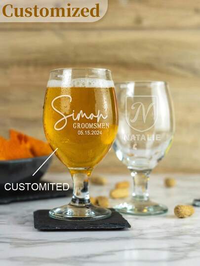 Personalized Beer Glass - Custom Stemmed Ale Glass Gift Any Message Bespoke Glass For Dad Grandad Or Uncle Fathers Day Gift,Personalised Beer Glass Stemmed Ale Craft Glass Customized Gift Idea For Him