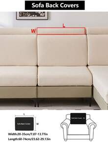 1pc Stretch Sofa Seat Cushion Cover, All Season Non-Slip Sofa Slipcover, Full Coverage Sofa Protector, Washable, Dust-Proof, Pet-Friendly, Adjustable For L-Shaped Sofa, Suitable For Bedroom, Office, Living Room - cream color - View 15