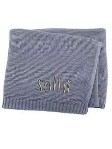 80cm*100cm Customized Embroidered Children's Stroller Blanket, Knitted Nap Blanket, Adult Sofa Throw Blanket, Swaddle Wrap, Photography Prop, Customizable Letter, Air Conditioning Blanket