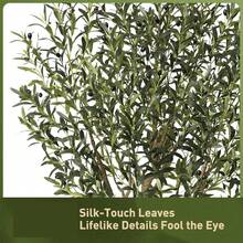 Newly Artificial Olive Tree Fake Plants Indoor Outdoor UV Resistant Faux Olive Tree In Black Pot 6ft 7ft Faux Silk Tree For Modern Home Decor Living Room Office Patio Balcony - 綠色 - 查看 7