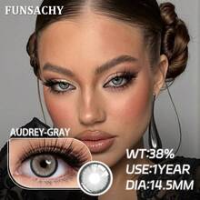 FUNSACHY MARGARET系列棕色软性隐形眼镜，14.5mm，自然色，年抛型 - AUDREY-GRAY - 查看 3