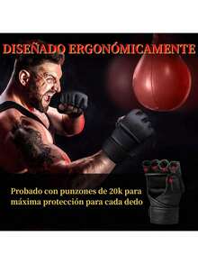 Bebeay Guantes de Box para Hombres y Mujeres, Guantes de para Boxeo, Boxing Gloves para Adulto, Adecuados Artes Marciales Mixtas, Muay Thai, Bolsa Pesada Entrenamiento, Kickboxing,, 12oz - Negro -1 - Ver 10