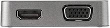 Adaptateur multiport USB-C StarTech.com - Station d'accueil USB Type-C - HDMI ou VGA - avec câble de 29 cm - avec ports USB A et USB Type-C - Gris foncé - Voir 3