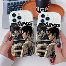 Ins Style Popular Racing Anime Retro Character Pattern Phone Case For Apple  16 16e 15 14 13 12 Mini 11 Pro Max X XR XSMAX 8 7 E Plus 3D Wave Cream Texture Soft Case Back Cover Simple Fashion - Black - View 5