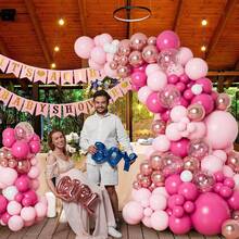 109Pcs Pink & Rose Gold Balloon Kit, Create Romantic Party Vibe In Seconds, Perfect For Birthdays, Baby Showers,Christmas, Bachelorette Parties, Bridal Showers, Girl Themed Events, Anniversaries Festive Celebrations