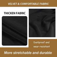 2PCS Round Bar Stool Covers Set Solid Color Stool Seat Covers Dustproof Slipcovers For Swivel Chairs Or Barstools - Black - View 3