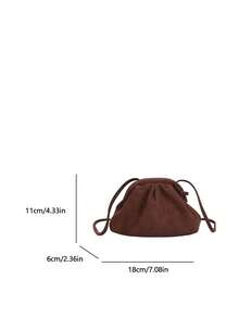 迷你女士云朵单肩包，哑光小斜挎包，韩版时尚钱包，口红包 - 咖啡 - 查看 10