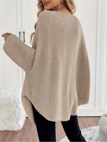 LUNE 女士圆领蝙蝠袖宽松针织毛衣