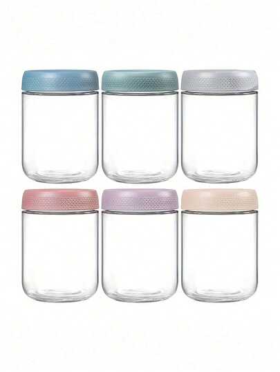 1 pezzo Barattolo di vetro sigillato per conservazione alimenti, ideale per conservare tè, cereali, noci, snack, chicchi di caffè, zucchero, caramelle, spezie, forniture da cucina e yogurt, contenitori per alimenti trasparenti portatili, barattolo per conservazione cereali, regalo per matrimonio, Natale, Ognissanti