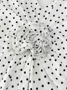 Elegante vestido de fiesta de mujer con estampado floral 3D y lunares grácil