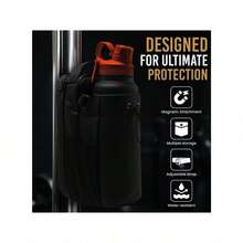 Magnetic Gym Bag With Water Bottle Holder, Adjustable Strap | Large Capacity Sports Organizer, Multi-Compartment | Retractable Cord Design, Sport Style, Heavy-Duty Fitness Backpack, Crossbody Bag, Convenient Strong Magnet Absorption Two-In-One Neutral Unisex, Suitable For Gym Sports Travel Storage - 彩色 - 查看 6