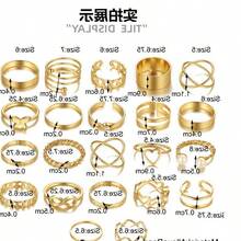 22/Piece Bohemian Style, Heart-Shaped Design, Imitation Pearls And Retro Geometric Multi-Element Ring Set, Suitable For Women's Daily Wear - Vàng - Xem 7
