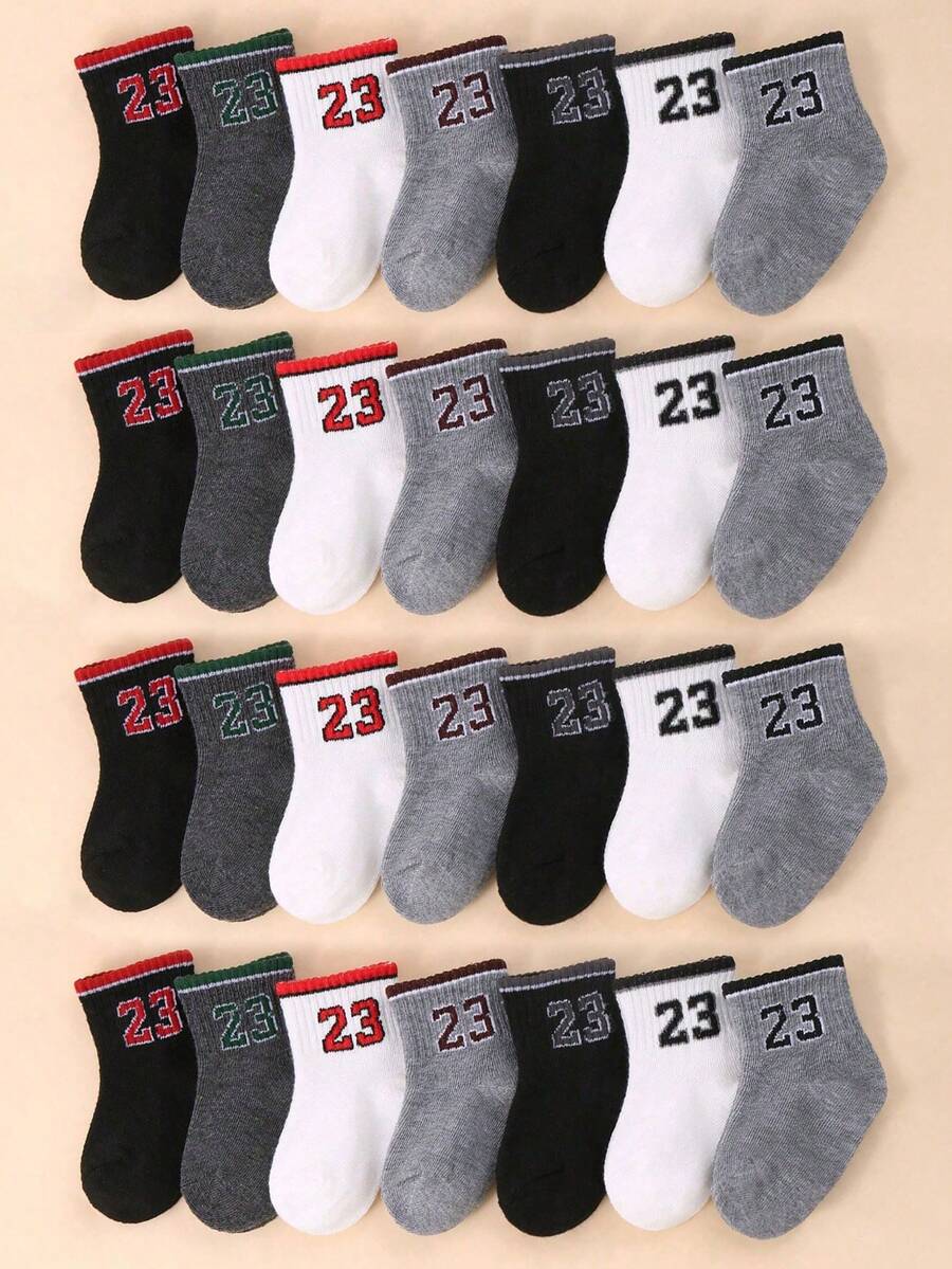 14 双婴儿字母 23 条纹运动袜，7 双婴儿纯色弹力袜，男女通用幼儿四季透气休闲袜，婴儿袜子，新生儿幼儿袜子，婴儿洗澡装饰万圣节圣诞节礼物