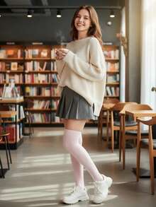 Don Calcetin Women Over The Knee Socks - Pink - View 8