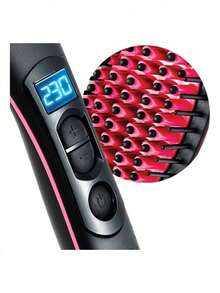 Peine De Plancha Eléctrica Portátil, Alisador De Cerámica - Negro - Ver 4