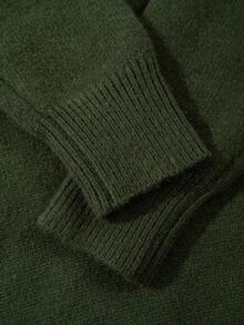 Winter Men's Unisex Versatile Casual Crew Neck Long Sleeve USA Letter American Flag Knit Pullover Sweater