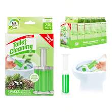 56 Count Fresh Flower Gel Stamp Toilet Cleaner, Air Freshener, Fresh Bathroom Toilet Cleaning Gel Stamp, Helps Keep Toilet Clean, Prevents Scale And Toilet Ring, 6 Fragrance Options, Includes 1 Dispenser And 4 Gels - Pine-56 Pcs - 查看 2