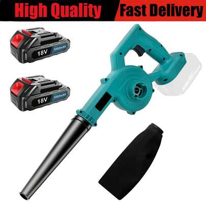 Garden Leaves Vacuum Cleaner With 2PCS 3000mAh Batteries, Cordless Air Leaf Blower With Removable Tube, 32000RPM Handheld Electric Leaf Blower Tool Kit For Garden Leaf/ Lawn Trimming/ Snow Removal And Dust Cleaning