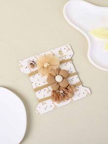 3pcs/Set New 3D Floral Baby Headbands, Cute Chiffon Flower Infant Headbands, 3pcs Chiffon 3D Floral Girl Hair Clips, Versatile Pastoral Style Baby Hair Accessories (Excluding Paper Card)