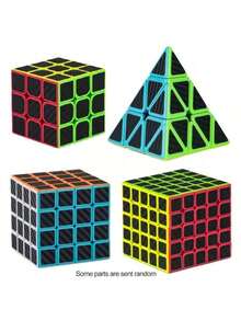 1 pieza Cubo Mágico 3x3 4x4 5x5 Pirámide de Fibra de Carbono para Entrenamiento de Lógica y Pensamiento, Juguete - Multicolor - Ver 2