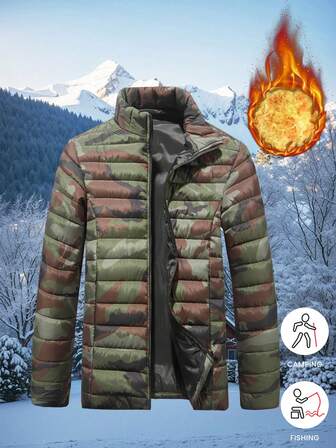 Men's Outdoor Jacket, Camouflage Fashion, Suitable For Hiking, Sports And Daily Wear, Autumn/Winter