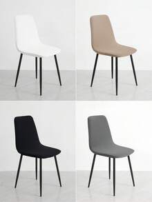 2pcs Stretch Jacquard Knit Dining Chair Covers, Machine Washable, Pet Friendly, Removable Chair Protector Slipcovers For Kitchen, Hotel, Restaurant - Black - View 3