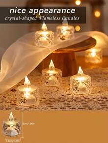 24Pack Flameless LED Tea Lights Candles Battery Operated, Flickering Lights For Yoga/Home/Wedding Decor, Holiday Gifts & Romantic Ambiance Decorate,Crystal Accented Plastic Candles For Indoor Decor, Perfect For Christmas, Parties,Outdoor,Table, Halloween,Anniversaries, Holidays And Proposals,Dining Room, Camping, Autumn Decoration, Harvest Day Decoration, Room Decoration, Bedroom Decoration(Warm White,Battery Included) (1.5" 1.9") - 彩色 - 查看 9