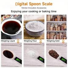 1pc Stainless Steel Kitchen Scale, High Precision 0.1g, Portable & Practical For Pet Food And Cooking, Detachable Spoon And Scale Body, Plastic Handle, Tableware Accessory, Battery Powered (Batteries Not Included) - Nhiều màu - Xem 6