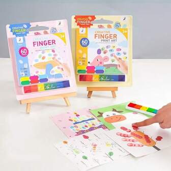 Set de pintura de dedos creativa - Almohadilla de tinta para colorear graffiti, Libro de colorear de graffiti DIY, Suministros de pintura