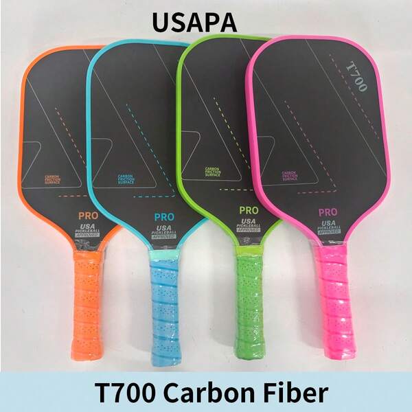 T700 Carbon Fiber Propickleball,Multicolorpickleball,The Core Material Of The PP Honeycomb Panel Is 16mm Thick,Surface Frosted Carbon Fiber Layer.