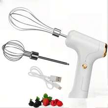 Mixer electric portabil wireless USB cu viteză reglabilă - Mixer de bucătărie alimentat prin USB, potrivit pentru acasă, copt, decorarea torturilor - Compatibil cu dispozitive USB, Design eficient, Compact, Motor puternic, Instrument multifuncțional, Esențial pentru pasionații de gătit - Multicolor - Vizualizare 13